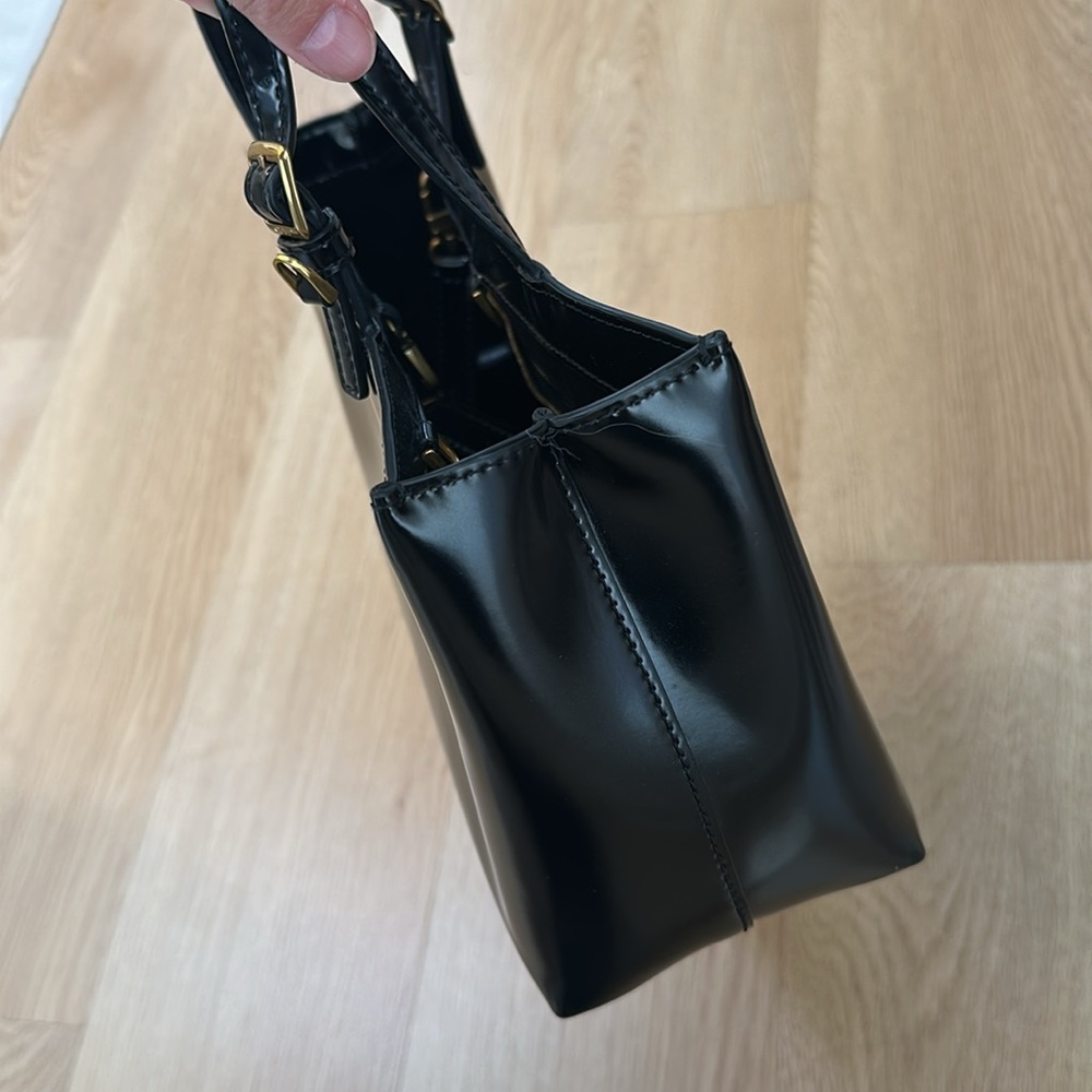 STAUD Black Patent Leather Shoulder Bag - Picture 5 of 6